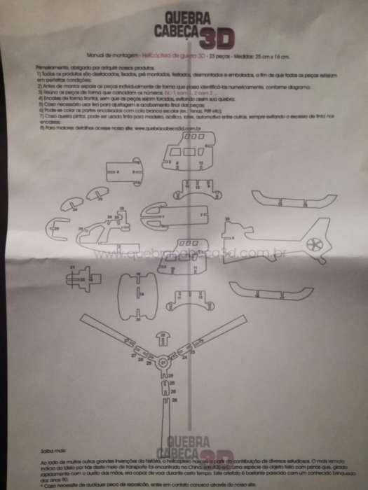 Puzzle 3D Helicóptero