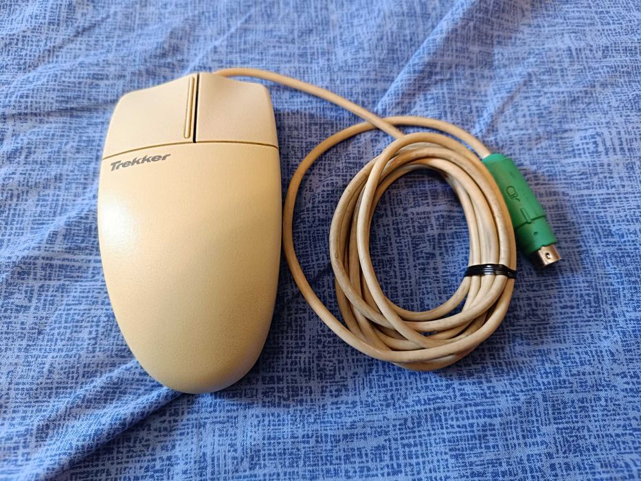 Rato Vintage Trekker 2.0A PS/2 Mecânico (Bola) – Microsoft OEM Como Novo