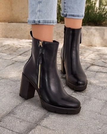 2 KOLORY 36 37 38 botki 39 40 41 z złotym zamkiem na obcasie słupku