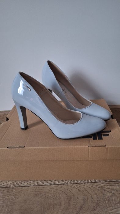 Szpilki szaro-błękite rozmiar 38