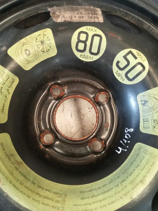 Roda / Jante Suplente Peugeot 308 I — Furação 4x108 ET10