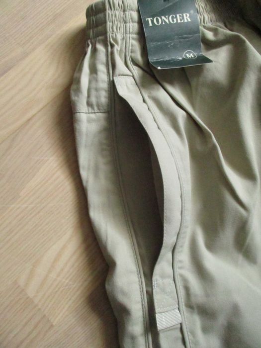 Krótkie spodenki szorty bawełniane młodzieżowe S-M beżowe kieszenie