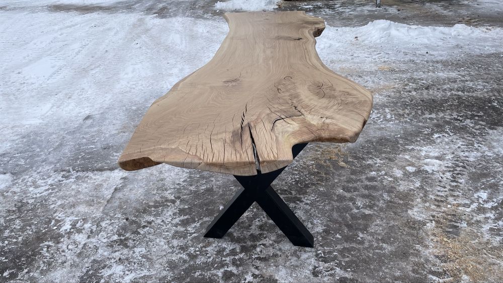 Stół dębowy, monolit 275x82/65/103
