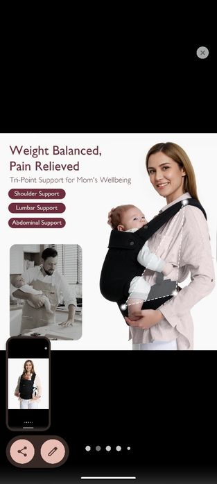 Porta-bebés Momcozy: ergonómica, confortável e leve para bebés dos 3 meses aos 24 meses, fácil de colocar, apoio lombar, mãos livres