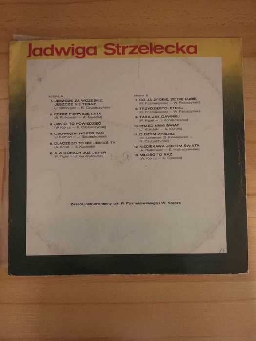 Jadwiga Strzelecka co ja zrobie ze cie lubie winyl