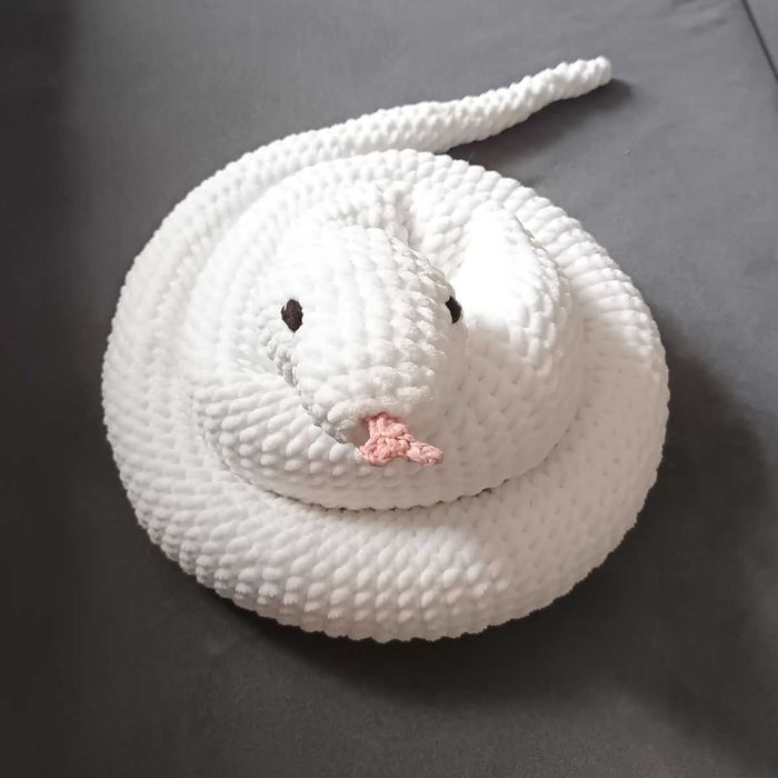 Duży wąż 150 cm na szydełku - mięciutka, ręcznie robiona przytulanka