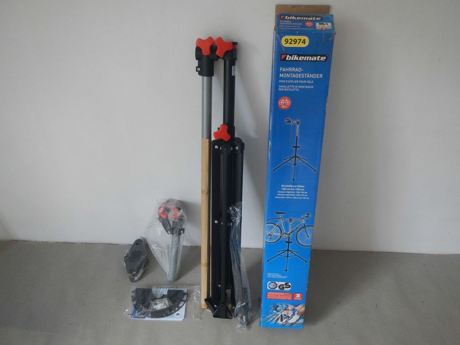 Stojak Rowerowy Serwisowy Duży 30kg, mocny, bardzo stabilny 5-nóg BIKEMAKE 92974 (Hofer Austria) z instrukcją montażu.