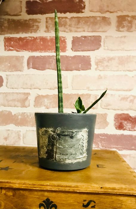 2x Betonowa doniczka osłonka Vintage