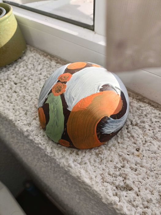 Cinzeiros/Taças côcos, pintados à mão