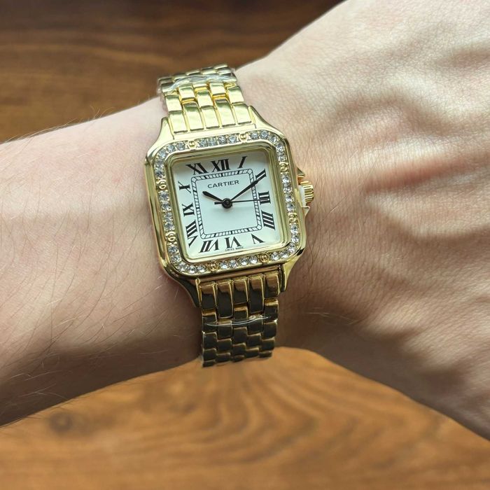 Жіночий годинник Cartier на браслеті золотого кольору  | Женские часы Cartier на браслете золотого цвета
