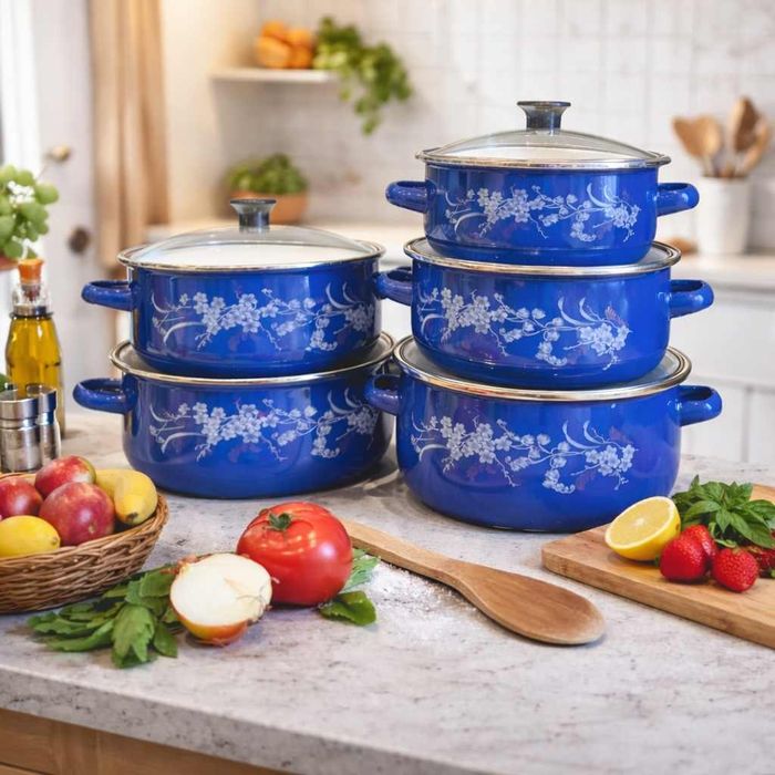 Komplet garnków emaliowanych