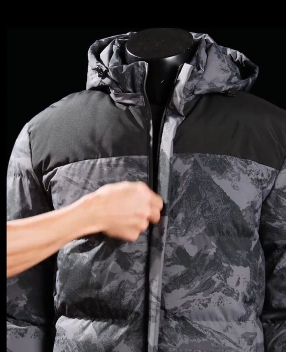 Мужская зимняя утепленная пуховая непромокаемая куртка.Розмір S-XXL