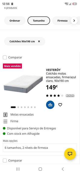 Cama de Solteiro Cinza como Nova