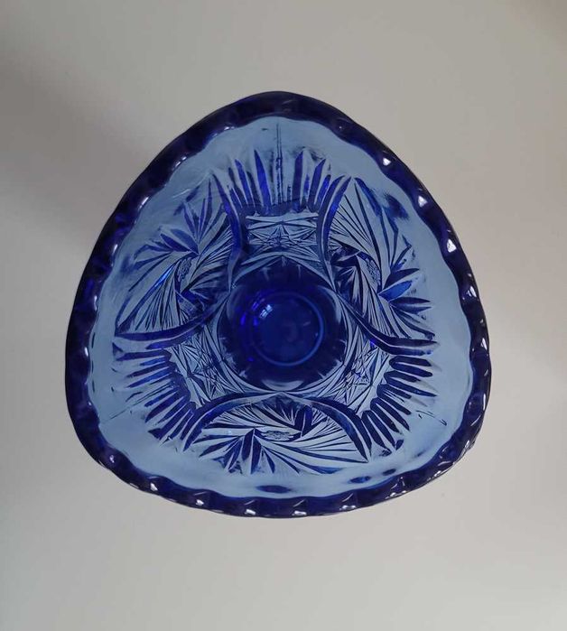 HSG Ząbkowice wazon z rozetą niebieski h 19 cm