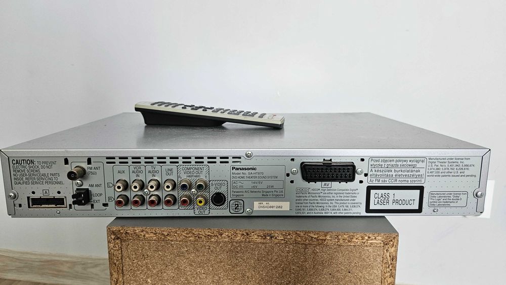 Panasonic SA-HT870 kino domowe 5.1 + subwoofer + kolumny + konwerter TV