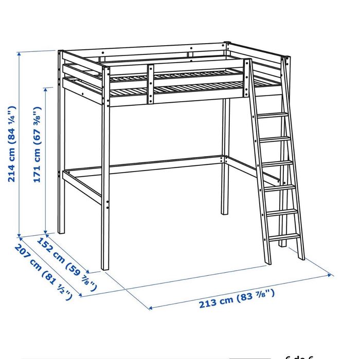 Cama Alta STORA IKEA + Colchão