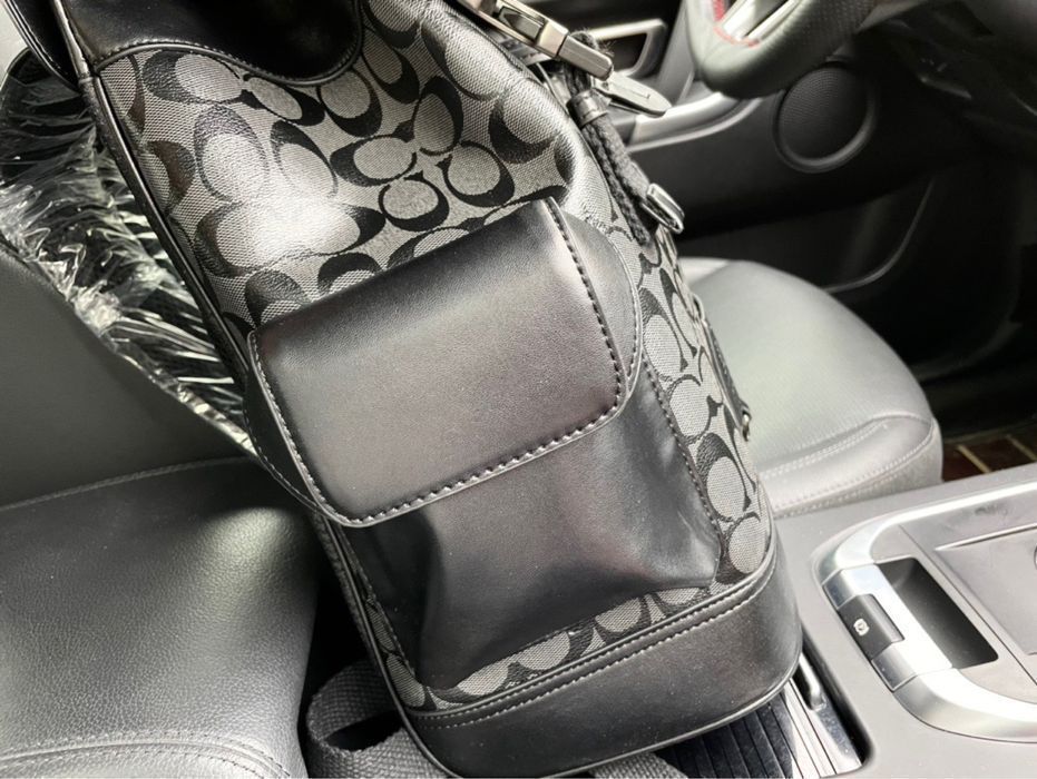 Рюкзак Coach Rivington кожаный мужской оригинал черный monogram