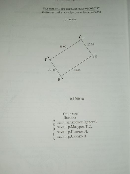 Земельна ділянка 12 соток. Смт.Рокині