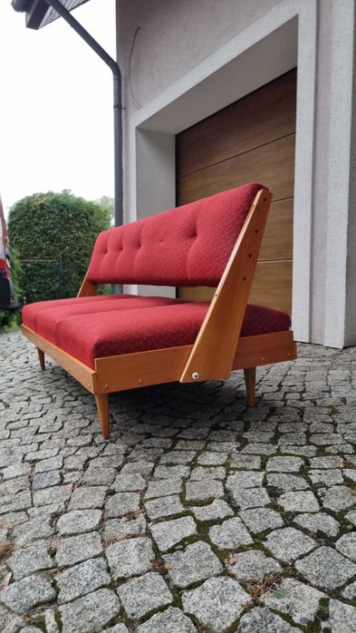 Sofa Mid Century design Czechosłowacja lata 60 rozkładana