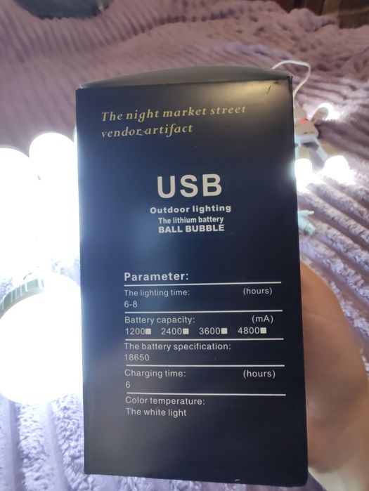 LED лампа USB зарядка