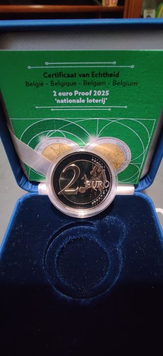 Moeda 2 euros PROOF Bélgica Lotaria Nacional 2025