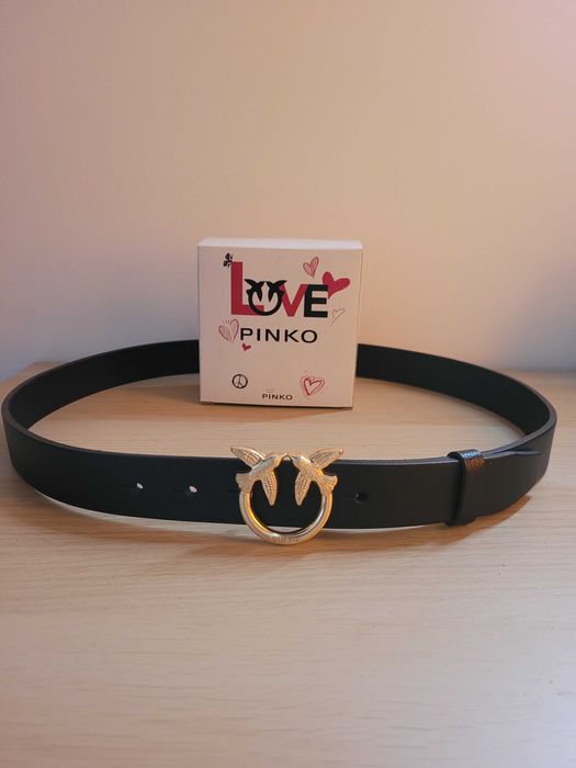 Damski czarny skórzany pasek 115 cm