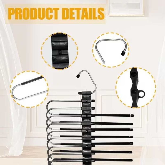 Estendal de Roupa Vertical Robusto de 9 Tubos com Clips Fortes