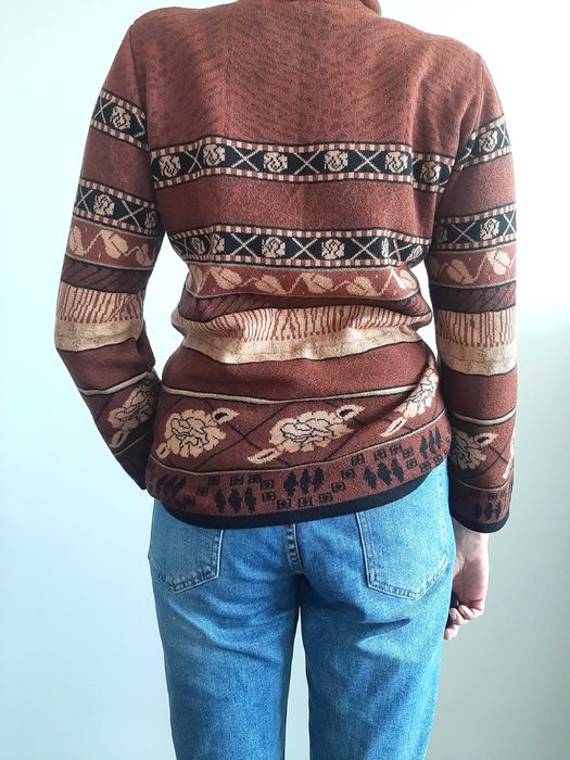 Brązowy Vintage sweter M/L