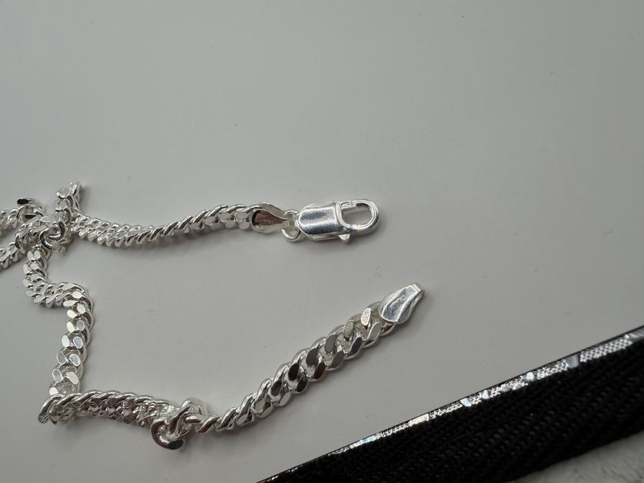 Srebrny łańcuszek łańcuch 925 50 cm pancerka srebro 925