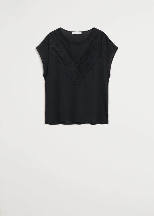 Футболка Mango з мереживом