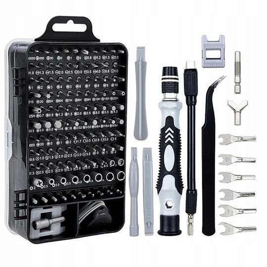 Zestaw precyzyjnych śrubokrętów uniwersalny wkrętak bity 115w1