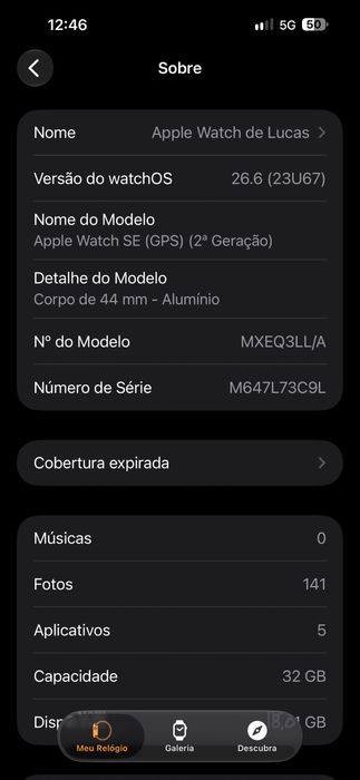 Apple watch SE 2nd 44mm prata