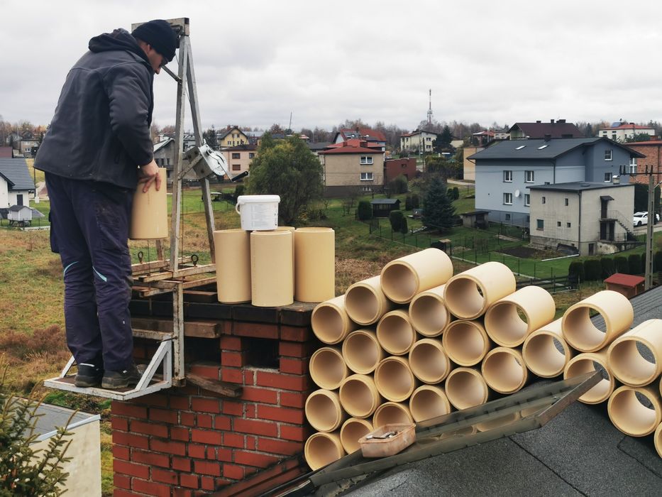 Wkład ceramiczny, kwaso żaroodporny, frezowanie komina, naprawa