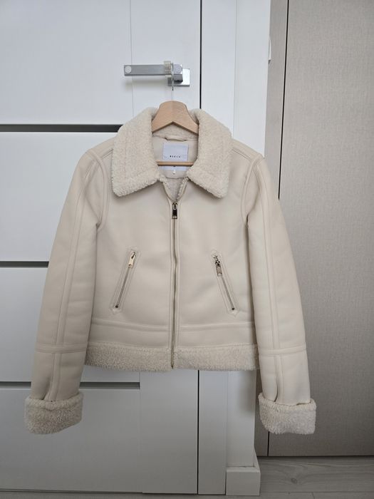 Ocieplana kurtka ze skóry ekologicznej, rozm. 34