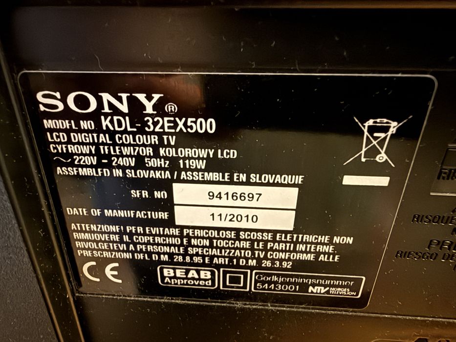 Sony Bravia KDL-32EX500 – 32” – Stan super! Zero bad pixeli