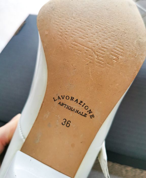 Białe ślubne czułenka 36, Lavoriazone Artigianale