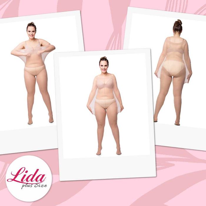 Rajstopy Lida Plus Size , 20den , Średni beż, 4XXXL , biodra do 200cm