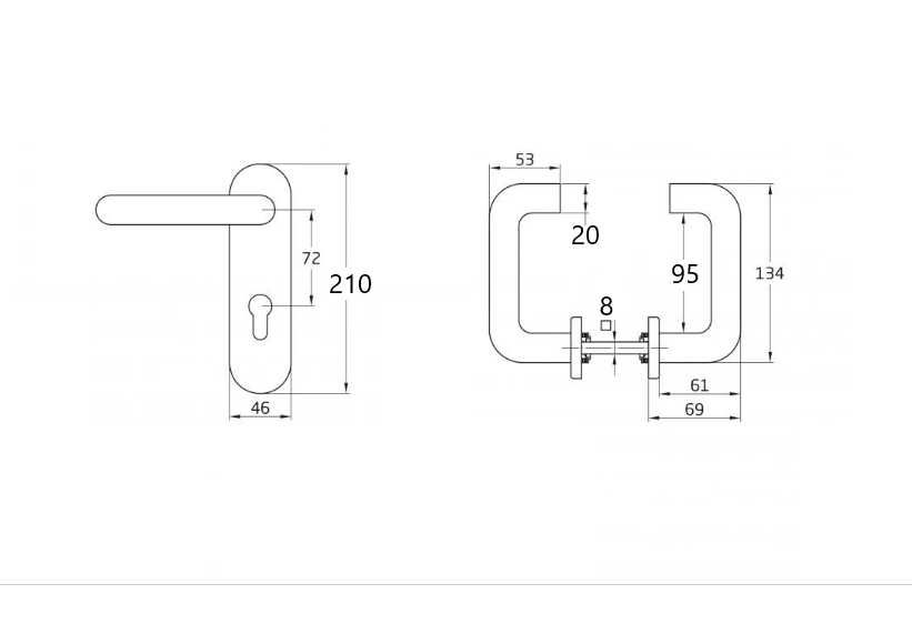 Puxadores / maçaneta de porta pretos