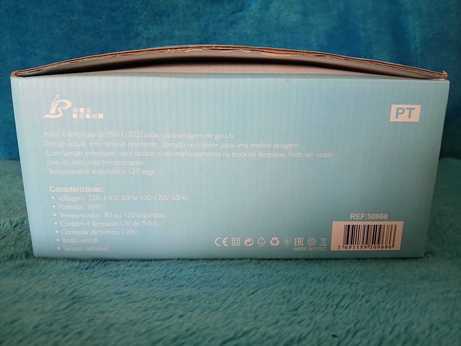 Catalisador de Unhas - Lâmpada UV com Temporizador de 36 Watts