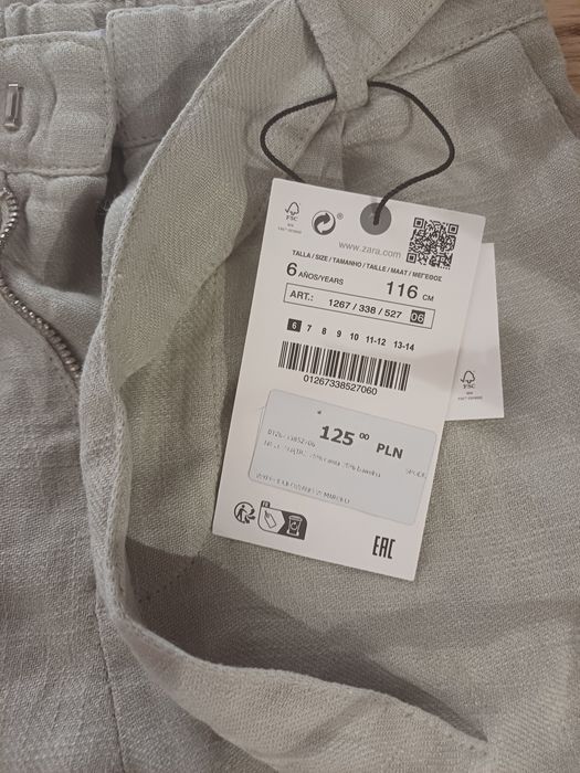 Spodnie dla dziewczynki haremki dla dziewczynki nowe z metką  116 Zara
