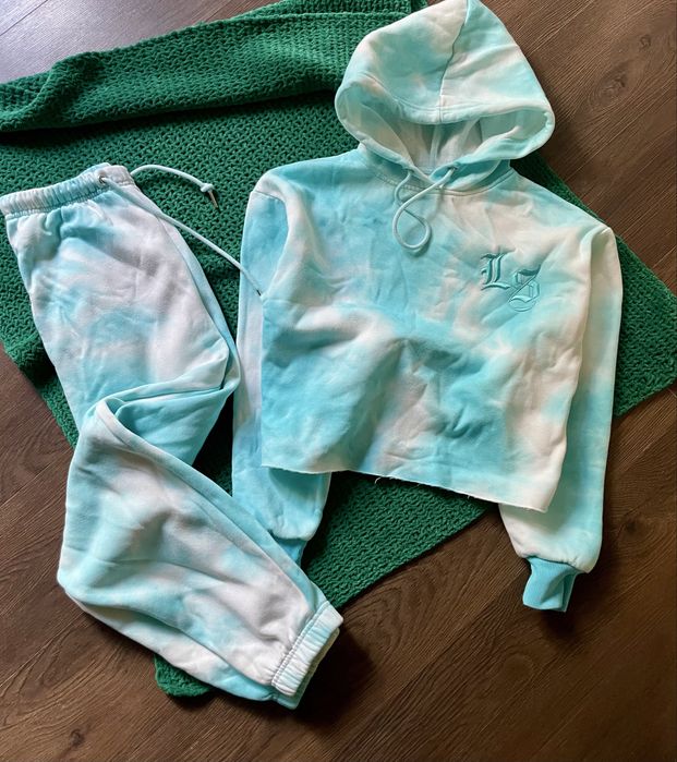 флісовий спортивний костюм теплий білий для дівчинки голубий 140 р 10р