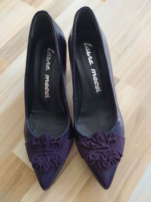 Czółenka szpilki buty Laura Messi śliwkowe rozmiar 37