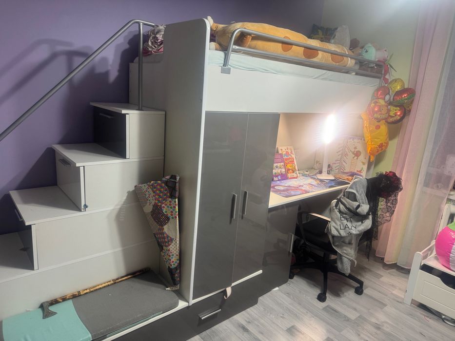 Łóżko Szafa Biurko meble komplet dla dzieci i młodzieży