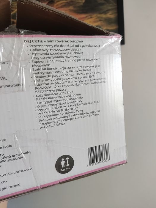 Rowerek biegowy kotek dla dziewczynki