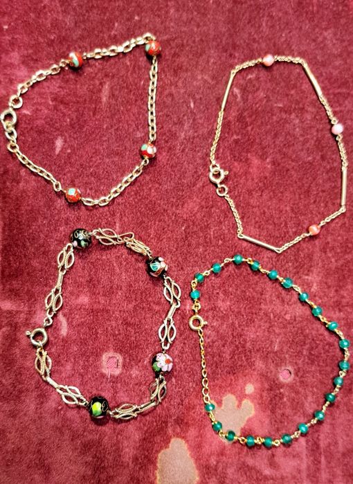 Gold-plated silver bracelets with hallmark.