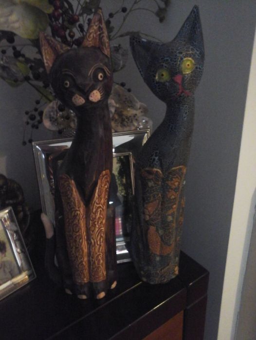 Gatinhos de madeira decoração