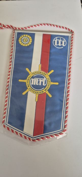 Stary proporczyk XXXVlecie Służby Zdrowia Marynarki Wojennej PRL