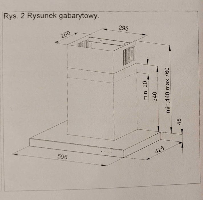 Okap przyścienny, czarny