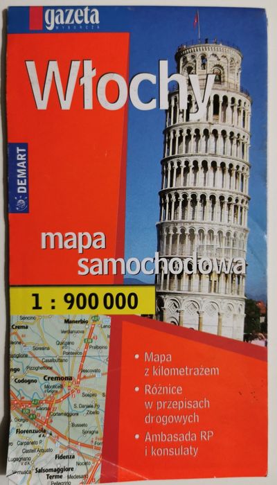 Włochy Mapa Samochodowa