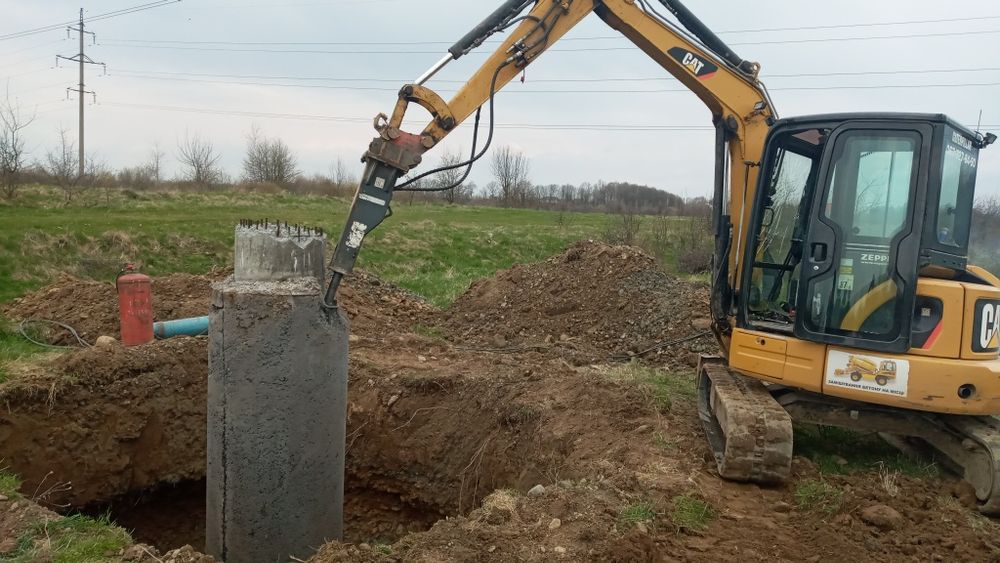 Екскаватори масою 5-22тон.Гідромолот.Ямобур.Послуги трала.